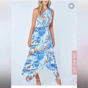 One shoulder pleated dress size small